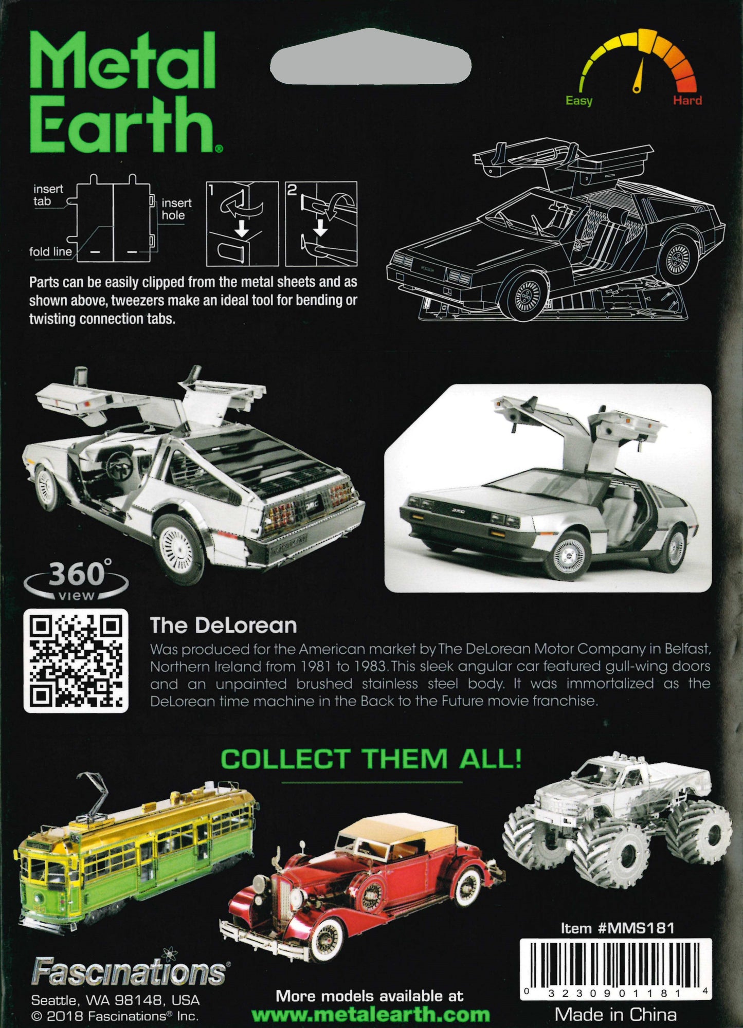 METAL EARTH MODEL DELOREAN