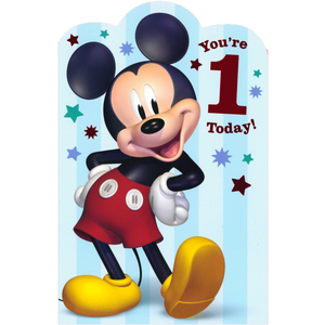BIRTHDAY CARD 1ST MICKEY MOUSE 1 TODAY