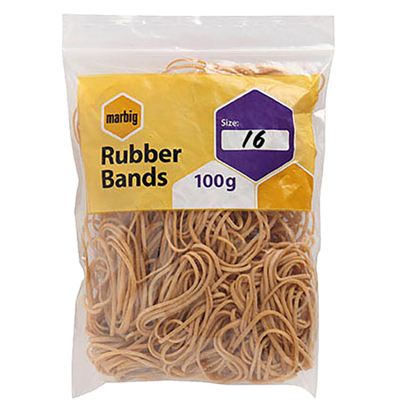 MARBIG RUBBER BANDS 100GM SIZE 16