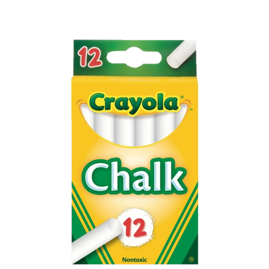 CRAYOLA WHITE CHALK 12 PACK