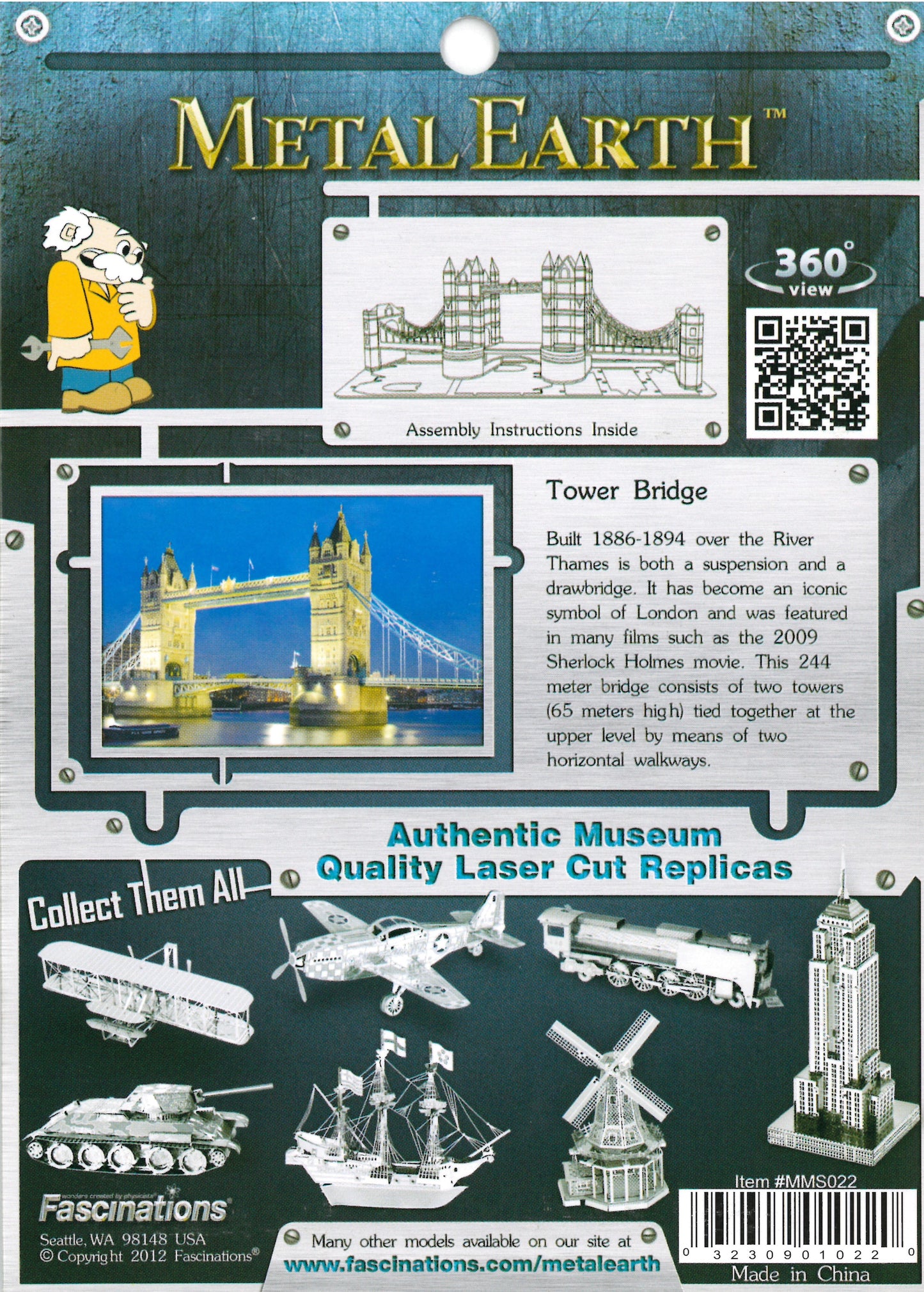 METAL EARTH MODEL LONDON TOWER BRIDGE
