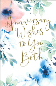 ANNIVERSARY CARD FLORAL ANNIVERSARY WISHES