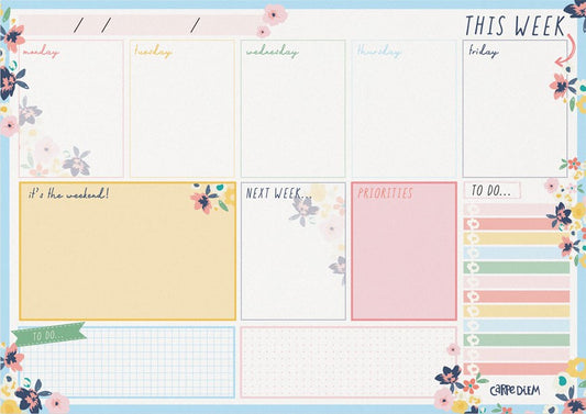 CARPE DIEM DITZY FLORAL WEEKLY PLANNER