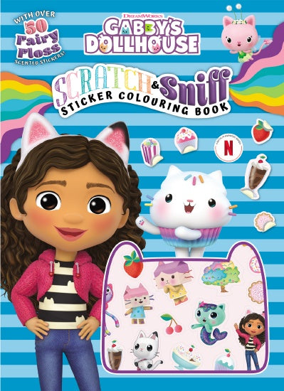 GABBY'S DOLLHOUSE: SCRATCH AND SNIFF STICKER COLOURING BOOK