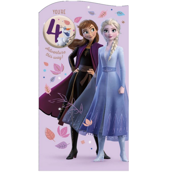 BIRTHDAY CARD 4TH FROZEN WITH BADGE