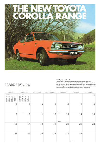 2025 CALENDAR CLASSIC NEW ZEALAND CARS