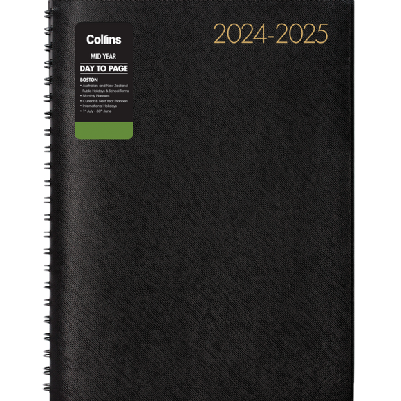 2024-25 MID YEAR DIARY BOSTON A41 DAY TO A PAGE