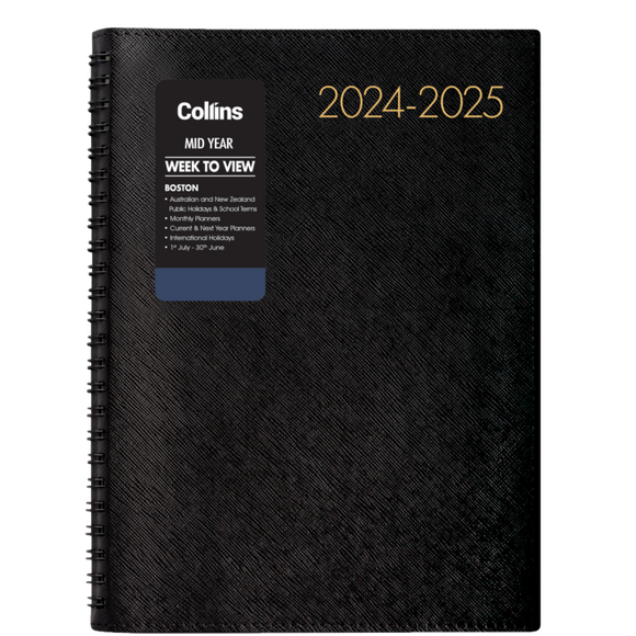 2024-25 MID YEAR DIARY BOSTON A53 WEEK TO VIEW