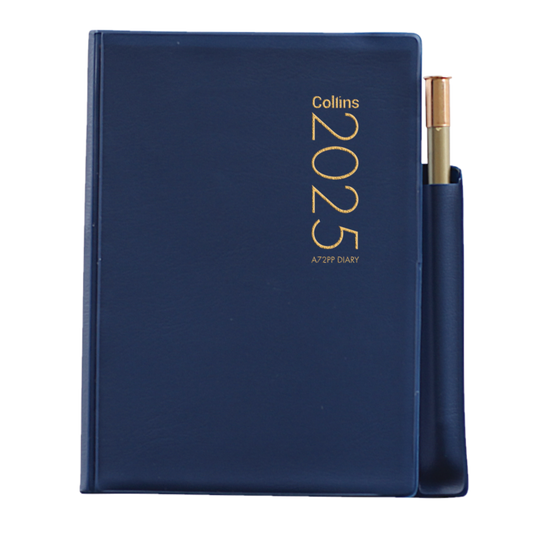 2025 COLLINS DIARY A72PP POCKET SOFTCOVER WITH PENCIL NAVY 2 DAYS PER PAGE