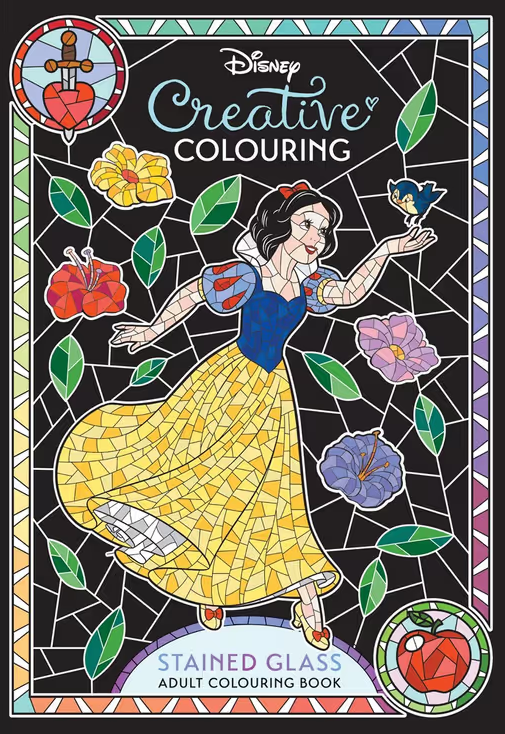DISNEY CREATIVE COLOURING STAINED GLASS ADULT COLOURING BOOK