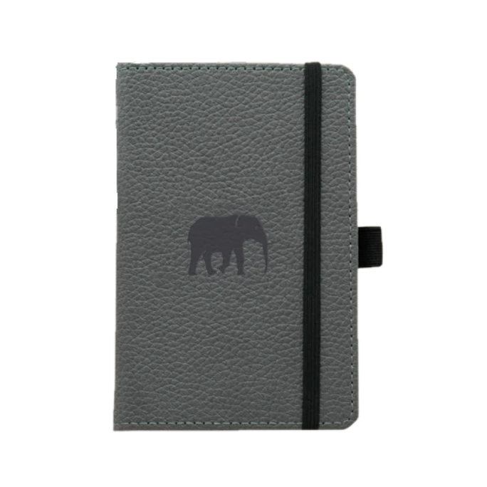 GREY ELEPHANT A6 DOTTED WILDLIFE NOTEBOOK