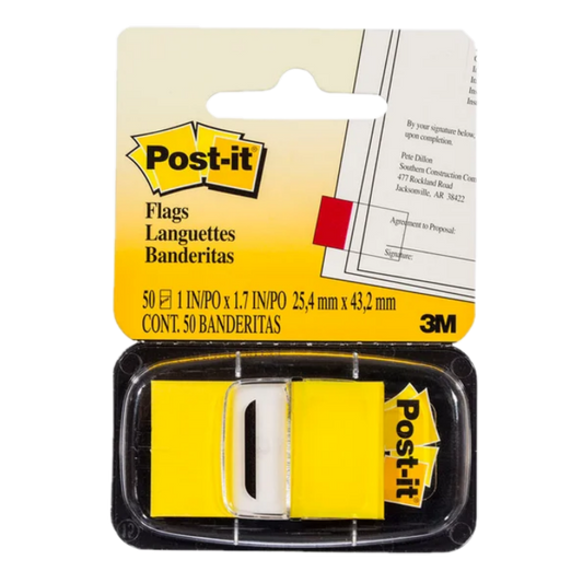 POST-IT FLAGS IN DISPENSER YELLOW 50PK