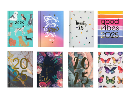 2025 POCKET DIARY A7 WEEK TO VIEW ASSORTED DESIGNS