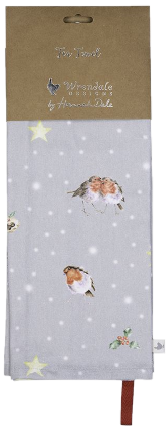 WRENDALE CHRISTMAS TEA TOWEL 'SEASON'S TWEETINGS'