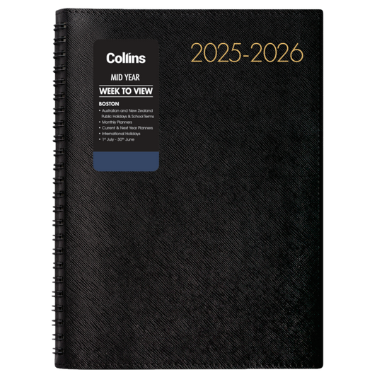 2025-26 MID YEAR DIARY A53 BOSTON WEEK-TO-VIEW