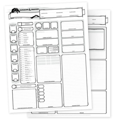 DUNGEONS & DRAGONS CHARACTER SHEETS