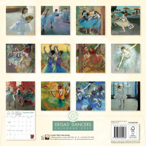 2025 CALENDAR DEGAS'S DANCERS Athena Books NZ