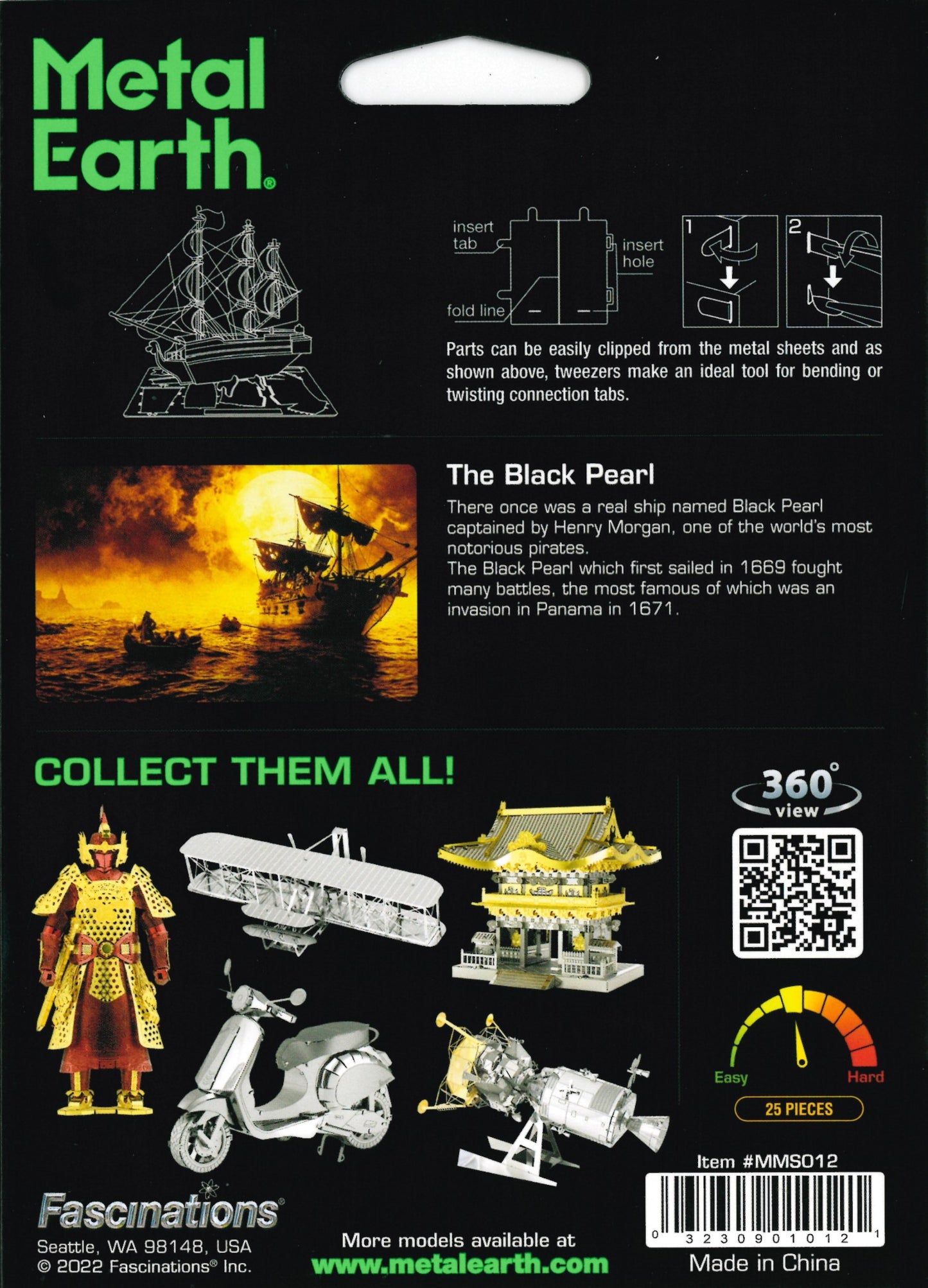 METAL EARTH MODEL THE BLACK PEARL