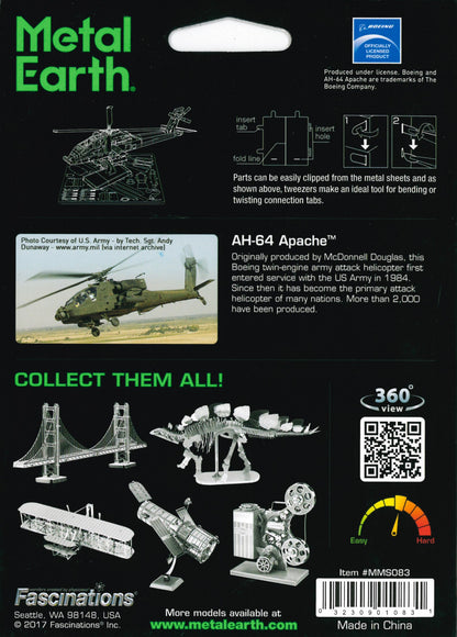 METAL EARTH MODEL AH-64 APACHE