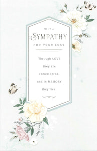 SYMPATHY CARD RHS FLOWERS & BUTTERFLY