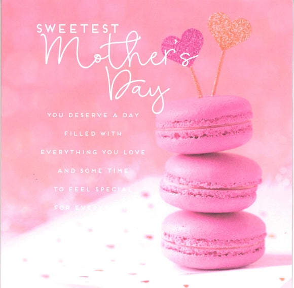MOTHERS DAY CARD PINK MACARONS