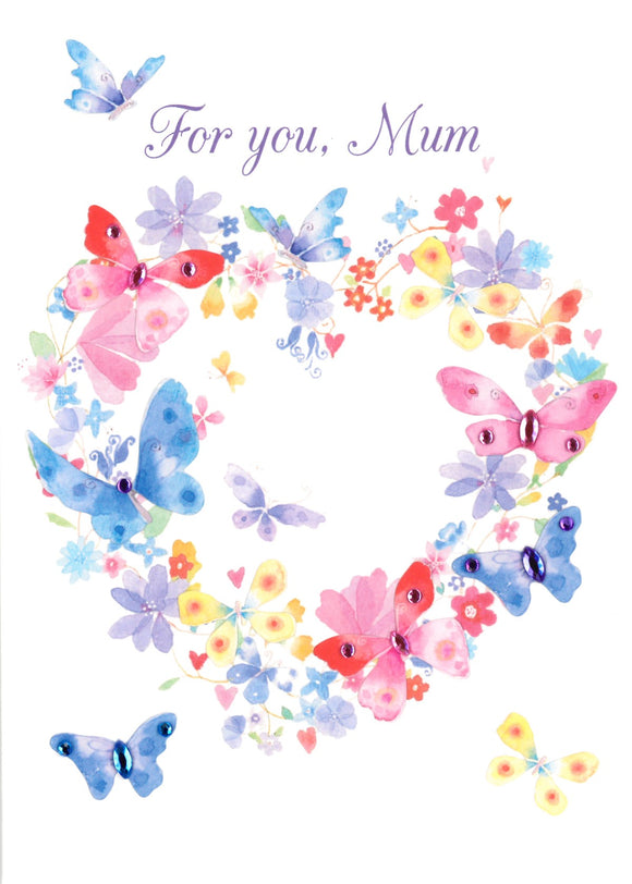 MOTHERS DAY CARD BUTTERFLY HEART