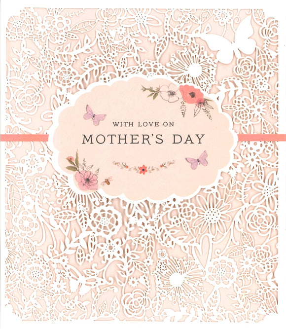 MOTHERS DAY CARD LASER CUT FLORAL