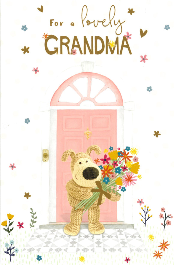 MOTHERS DAY CARD GRANDMA BOOFLE WITH FLOWERS