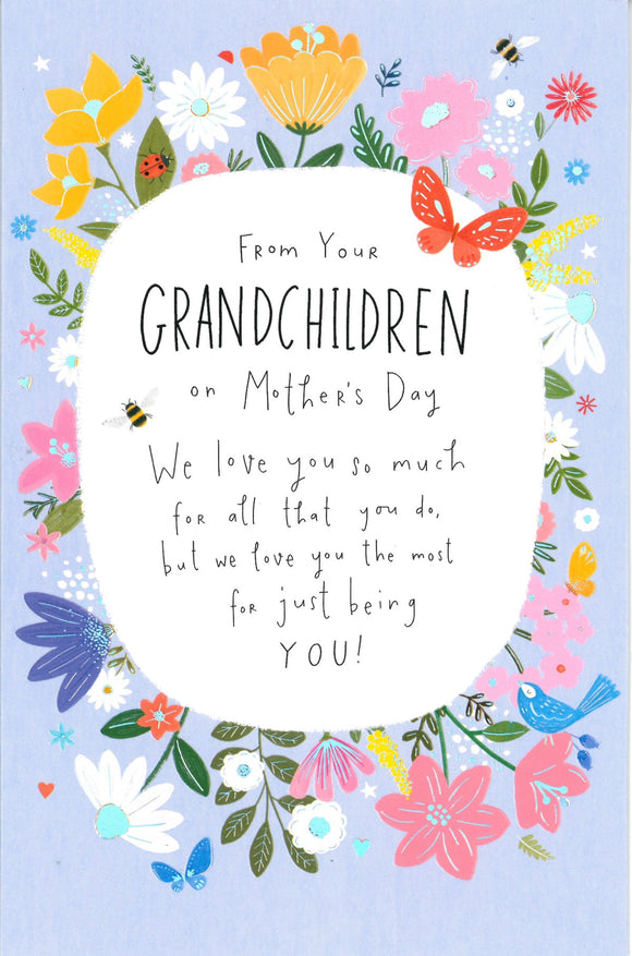 MOTHERS DAY CARD FROM GRANDCHILDREN FLORAL