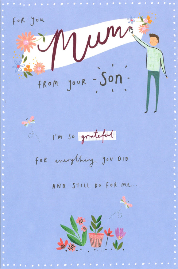 MOTHERS DAY CARD FROM SON SO GRATEFUL