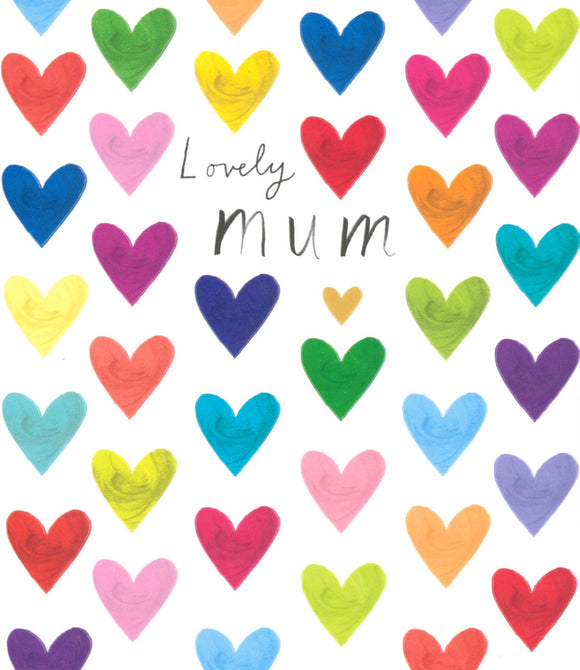 MOTHERS DAY CARD COLOURED HEARTS