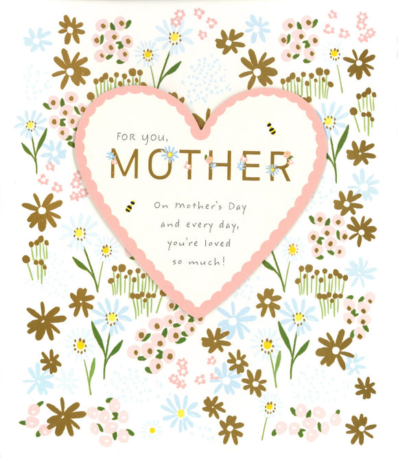 MOTHERS DAY CARD MOTHER FLOWERS & HEART
