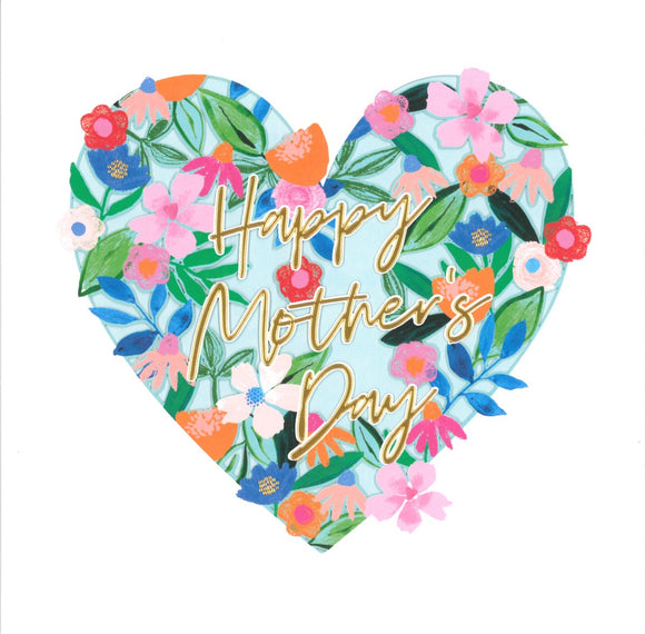 MOTHERS DAY CARD FLORAL HEART