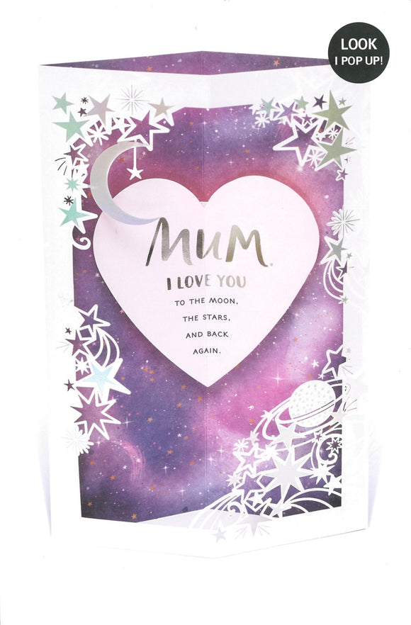 MOTHERS DAY CARD LOVE YOU TO THE MOON POP UP