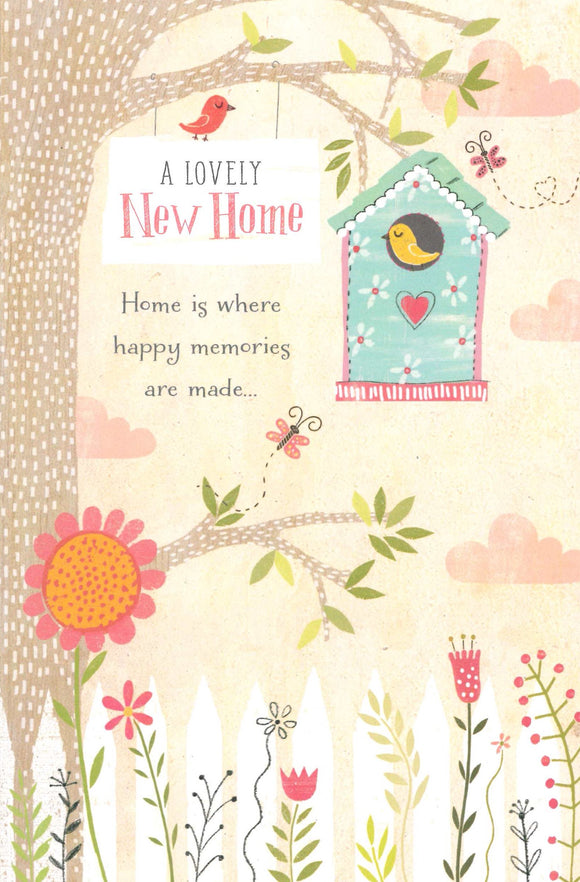 NEW HOME CARD BIRD HOUSE