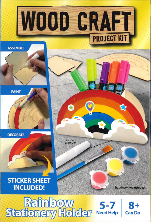 RAINBOW STATIONERY HOLDER WOOD CRAFT KIT
