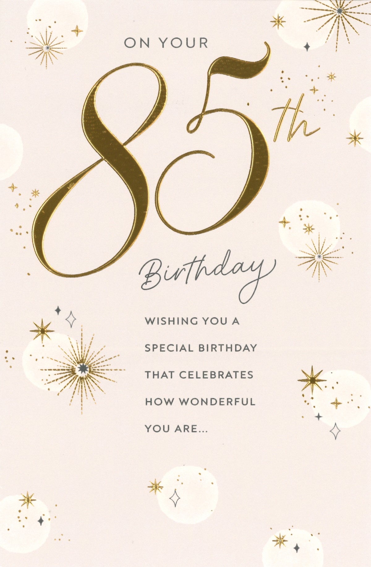 BIRTHDAY CARD 85TH GOLD FOIL