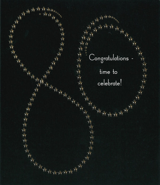 BIRTHDAY CARD 80TH GOLD STARS