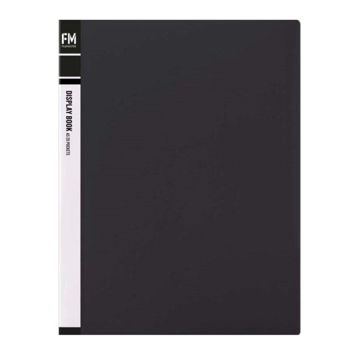 FM BLACK A5 20 POCKET DISPLAY BOOK