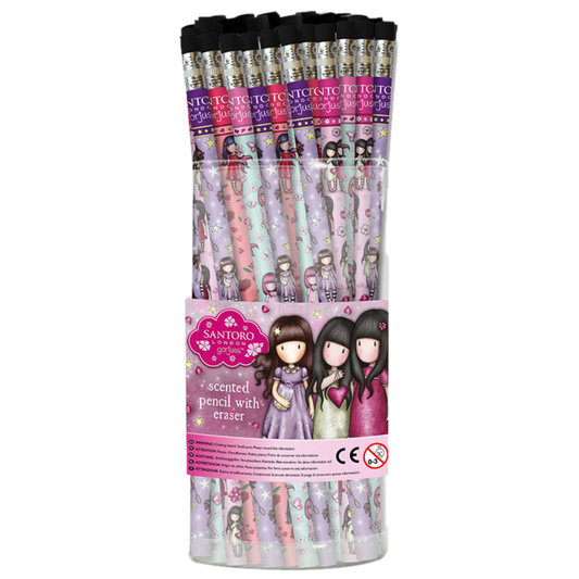 GORJUSS SCENTED PENCIL WITH ERASER ASSORTED DESIGNS