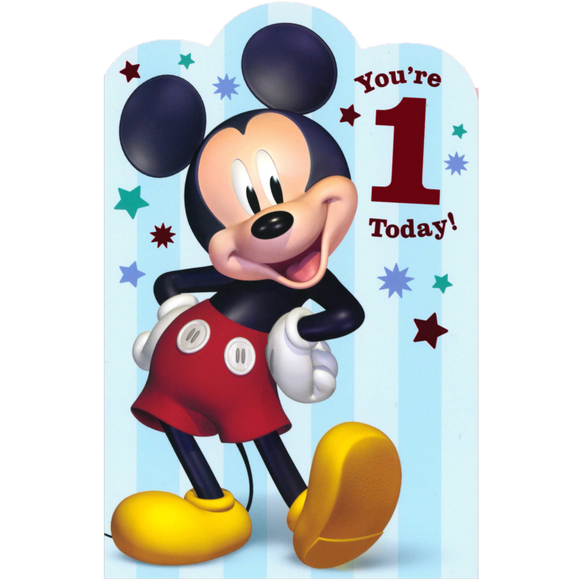 BIRTHDAY CARD 1ST MICKEY MOUSE 1 TODAY