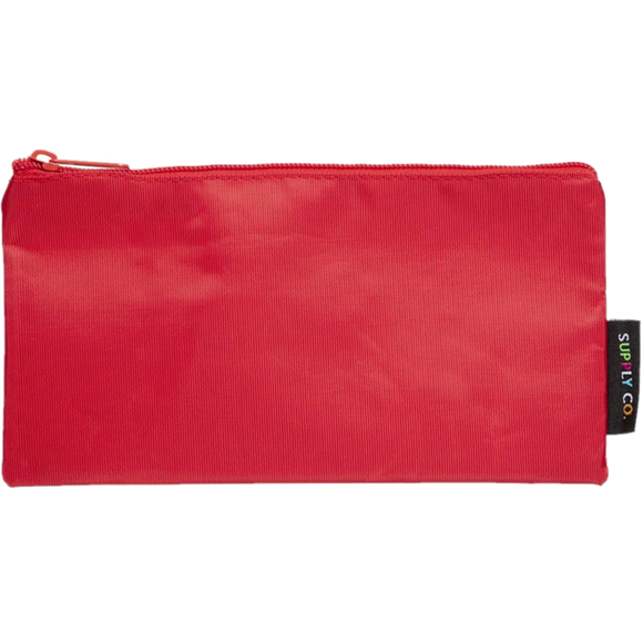 SUPPLY CO RED FLAT PENCIL CASE 21X11CM