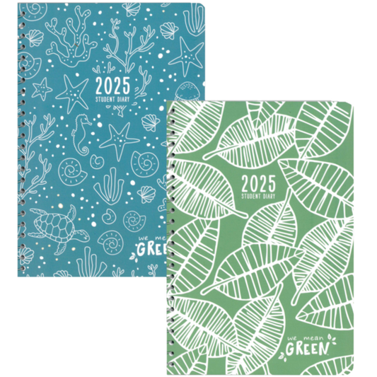 2025 CUMBERLAND STUDENT DIARY A53 WE MEAN GREEN WEEK-TO-VIEW ASSORTED