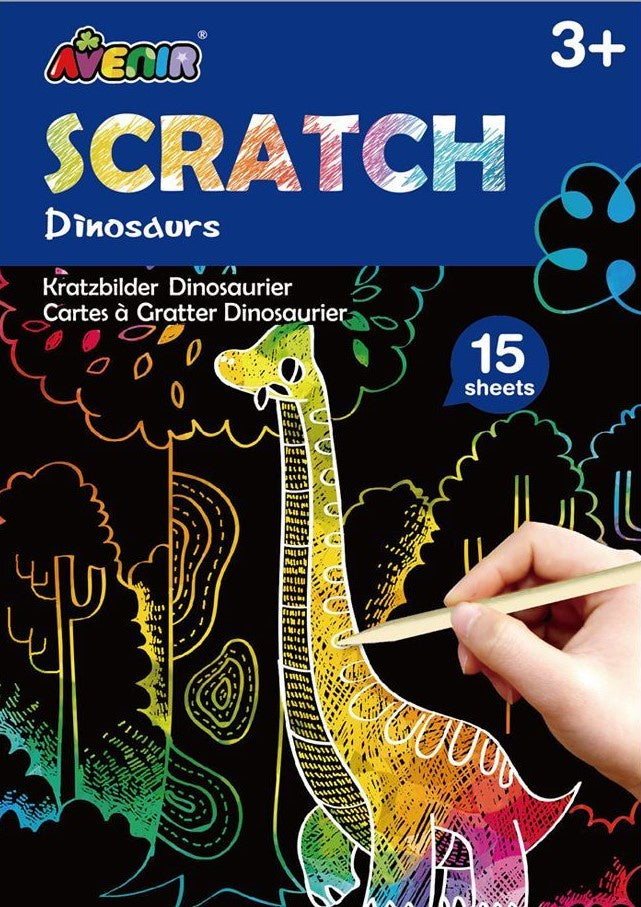 AVENIR SMALL SCRATCH BOOK DINOSAURS