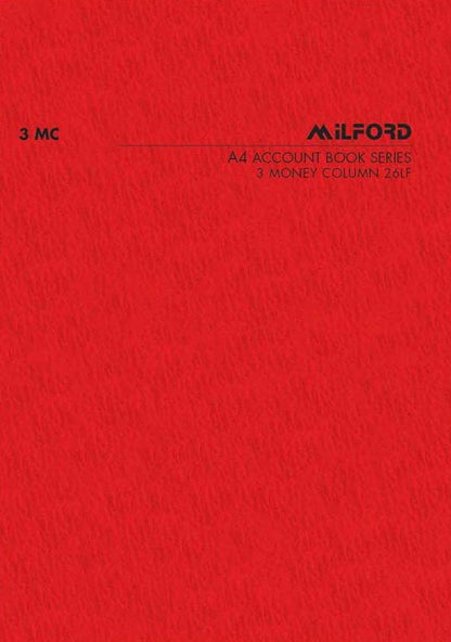 MILFORD 3 MONEY COLUMN A4 ACCOUNT BOOK