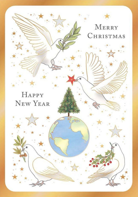 CHRISTMAS CARD DOVES & WORLD PEACE