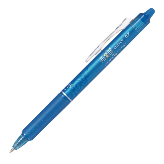 PILOT FRIXION CLICKER 0.7MM ERASABLE PEN LIGHT BLUE