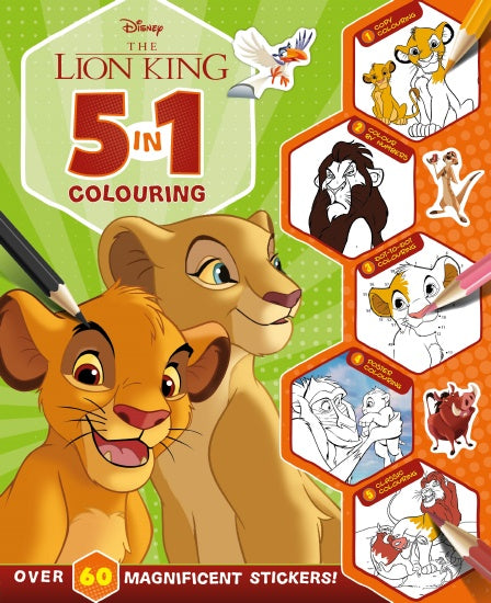 THE LION KING: 5 IN 1 COLOURING