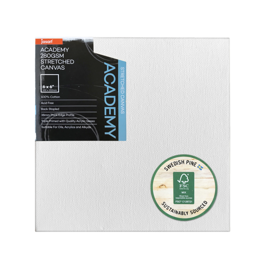 JASART ACADEMY 1 1/2" THICK EDGE CANVAS 6X6 INCH