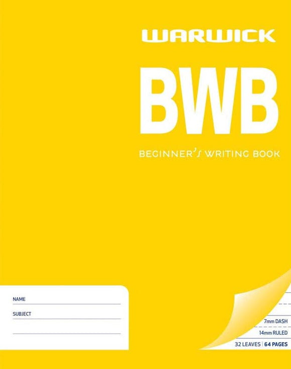 BWB BEGINNER'S WRITING BOOK - 14MM RULED/7MM DASH